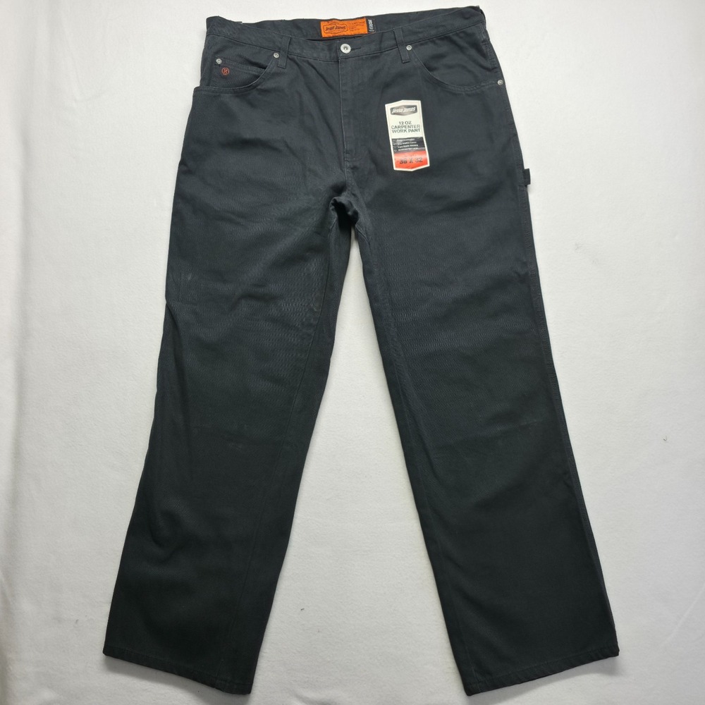 Vintage Jesse James Men's Black 12 oz Canvas Carpenter Work Pants Size 38X32 NWT